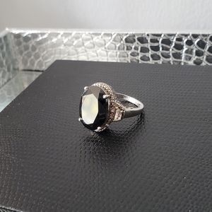 Spella • Black Spinel & White Topaz Cocktail Ring